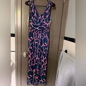 Lilly Pulitzer Sloane Jumpsuit Tikki Pink Broken Shaker
